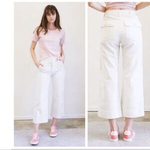 AMO Wide Leg Army Pants in Vintage White Size 25